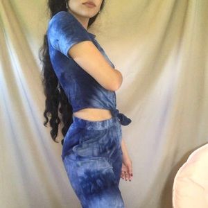 Two piece multi colored lounge set